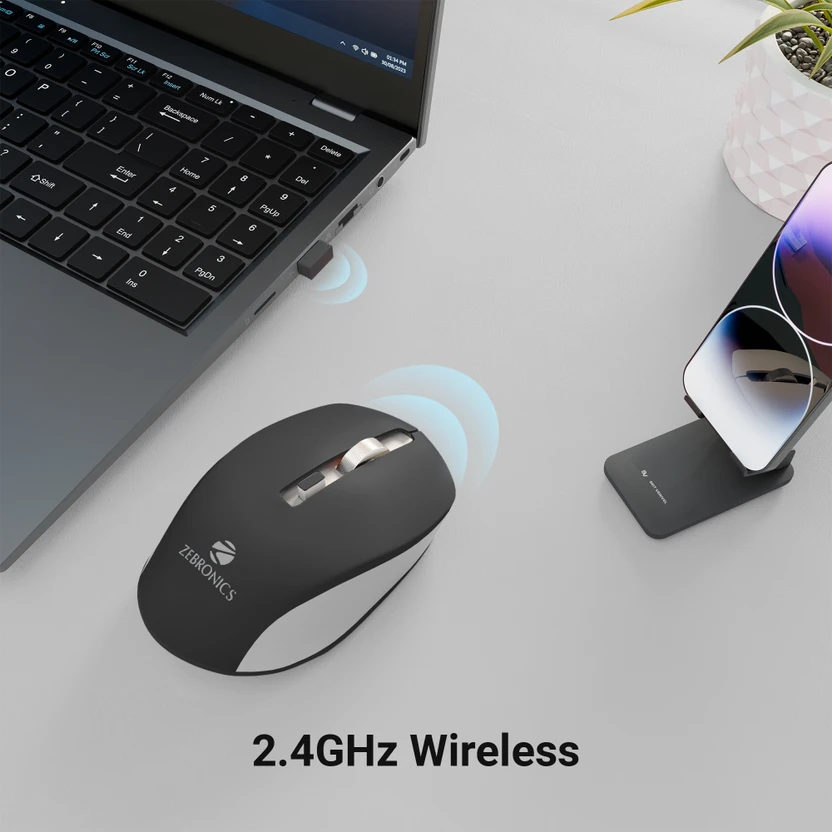 ZEBRONICS Zeb- Jaguar Wireless Ambidextrous Optical Mouse High Pr...more
