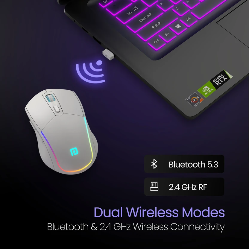 Portronics Toad One Wireless Ambidextrous Optical Mouse with 6 Bu...more