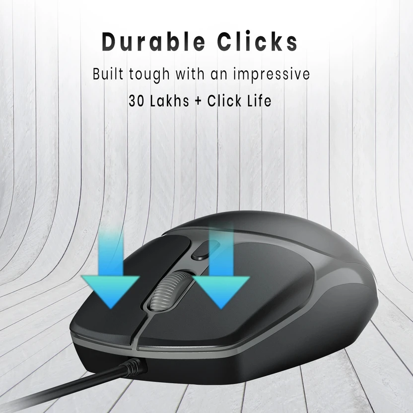 Portronics Toad 103 Wired Ergonomic Optical Mouse Wired with 2400...more