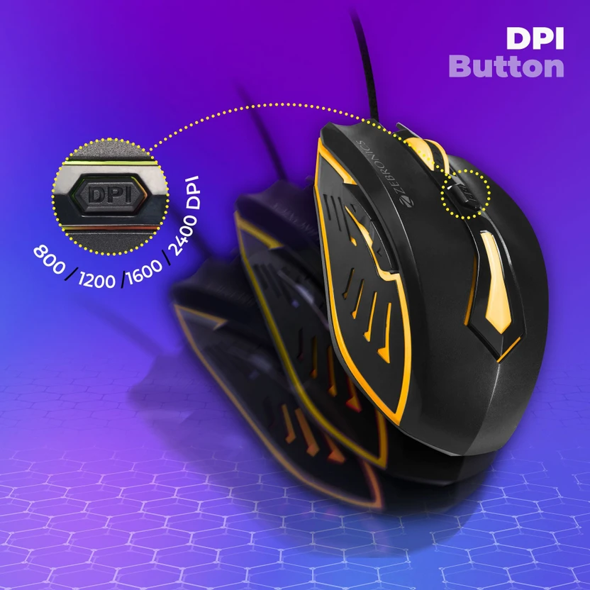 ZEBRONICS Sniper Wired Ambidextrous Optical  Gaming Mouse High Pr...more