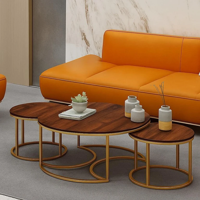 Expressow Enterprises Folding Modern Nesting Table Set of 3 | Met...more