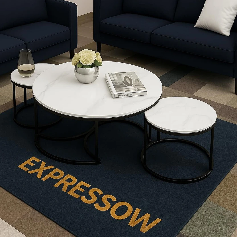 Expressow Enterprises Folding Modern Nesting Table Set of 3 | Met...more