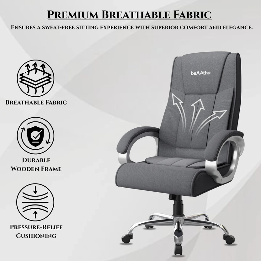 beaatho Berlin Orthopedic Boss Chair| Breathable Fabric Executive...more