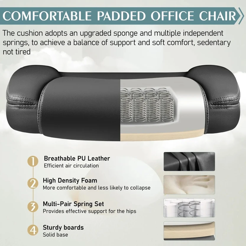 Makeseat Leather Office Chair, PU Home Computer Desk Chairs with ...more