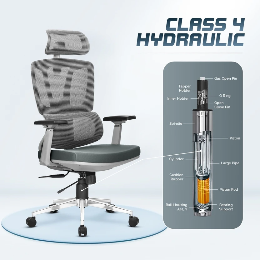 Da URBAN Beatle Grey High Back Mesh Office Executive Chair (Grey,...more