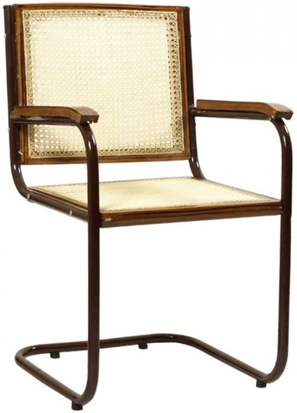 YagleIN S-Type Steel with Teakwood Arm Mesh Office Arm Chair (Bro...more