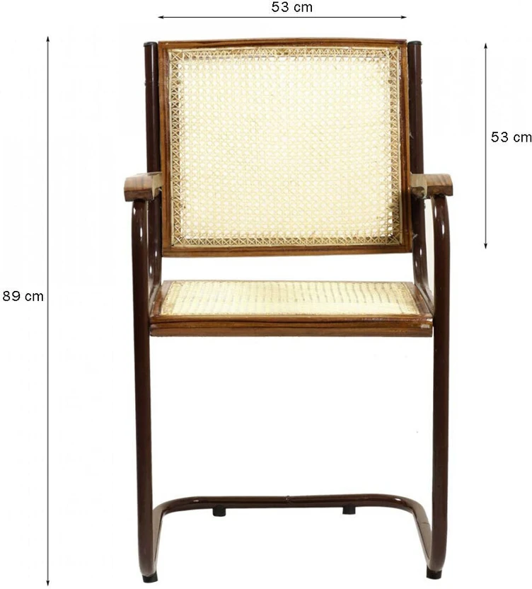 YagleIN S-Type Steel with Teakwood Arm Mesh Office Arm Chair (Bro...more