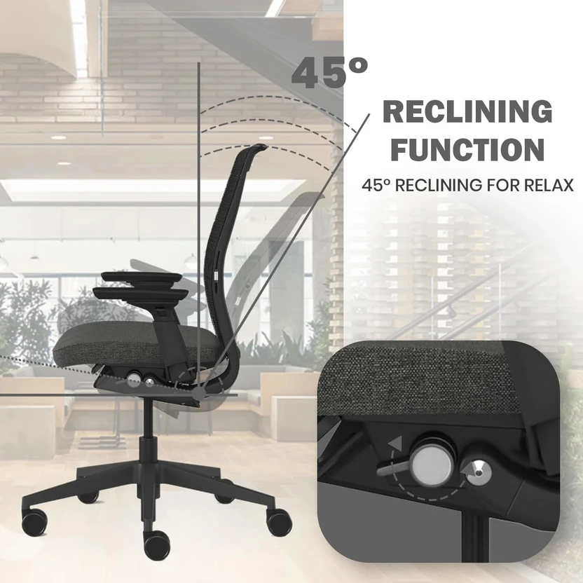 Steelcase Think Mesh Office Adjustable Arm Chair (Black, Optional...more