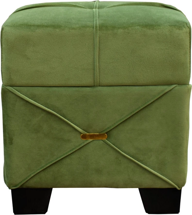 JNCRAFTS Foam Cube Ottoman (Finish Color - MEHENDI GREEN, Pre Ass...more