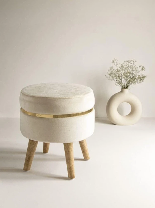 Ess Ess Wood Traders Fabric Standard Ottoman (Finish Color - Whit...more