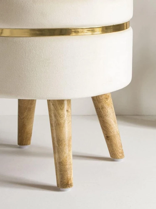 Ess Ess Wood Traders Fabric Standard Ottoman (Finish Color - Whit...more