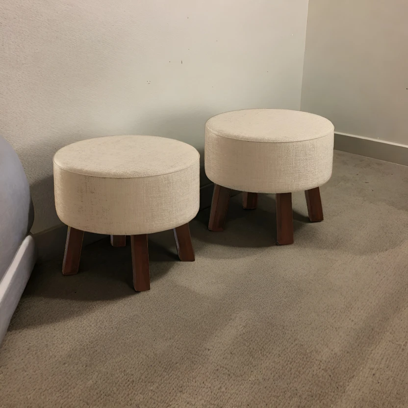 Klofiy Solid Wood Standard Ottoman (Finish Color - Cream, Pre Ass...more