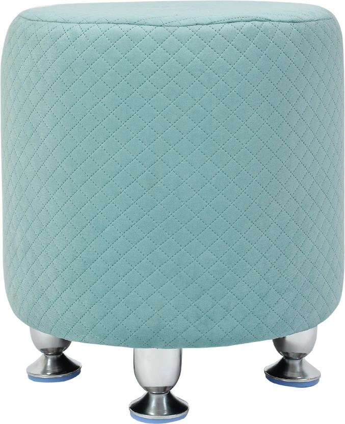 MS HANDTEX Solid Wood Pouf (Finish Color - Aqua, Pre Assembled)