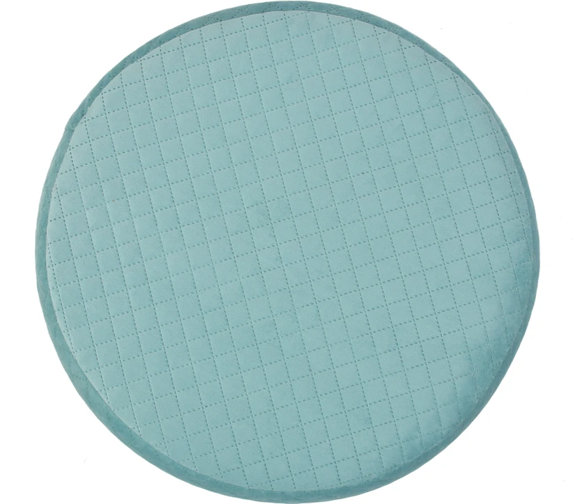 MS HANDTEX Solid Wood Pouf (Finish Color - Aqua, Pre Assembled)