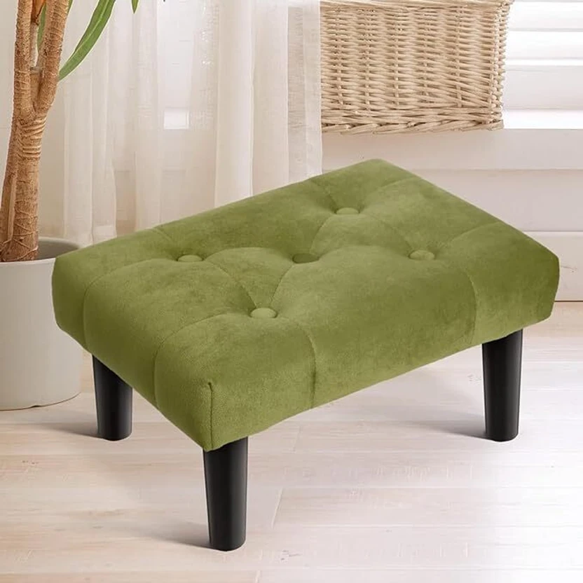 Ottomans MARYAM WOOD HANDICRAFT Solid Wood Pouf (Finish Color - Green, Pre...more