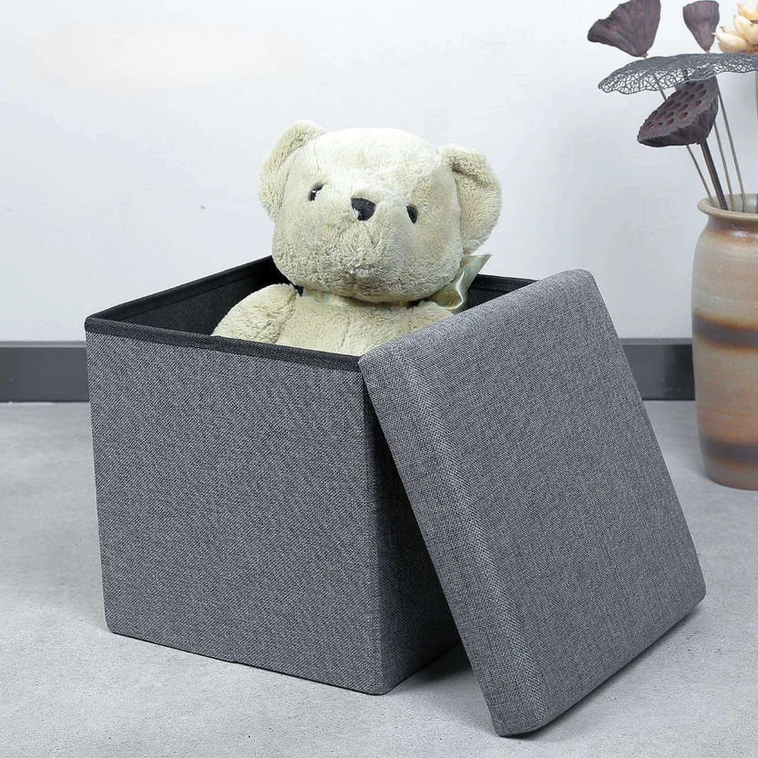 Ottomans ZROY ENTERPRISE Fabric Cube Ottoman (Finish Color - Grey, Pre Ass...more