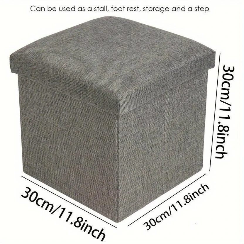 ZROY ENTERPRISE Fabric Cube Ottoman (Finish Color - Grey, Pre Ass...more