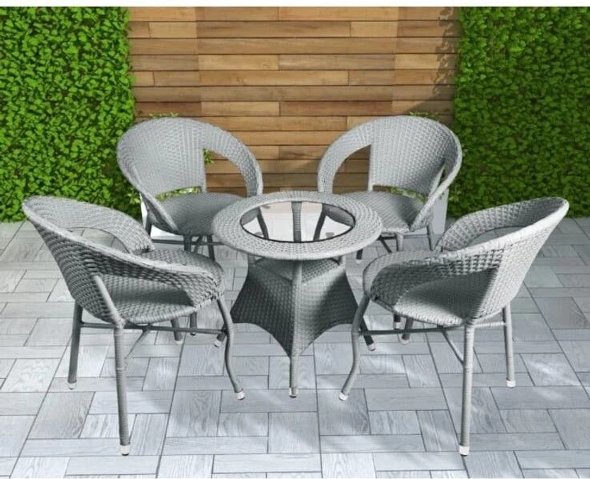 Ranjila Craft Metal Table & Chair Set (Finish Color - GREY, Pre-a...more