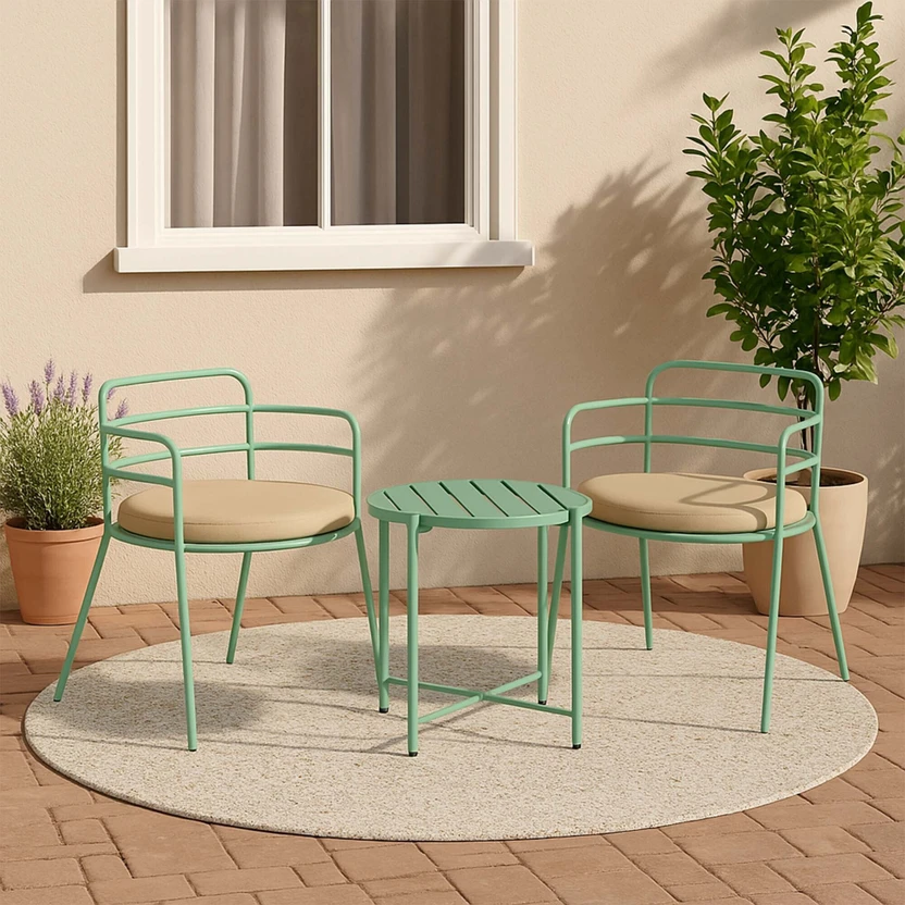 Flipkart Perfect Homes Metal Table & Chair Set (Finish Color - Gr...more
