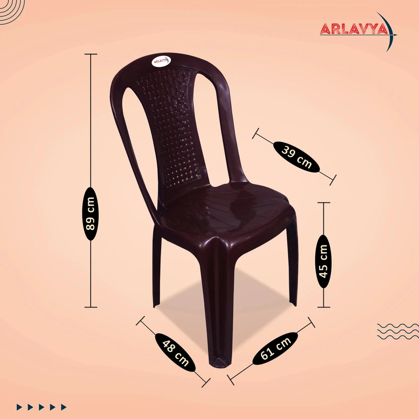 ARLAVYA Plastic Table & Chair Set (Finish Color - Dark Brown, DIY...more