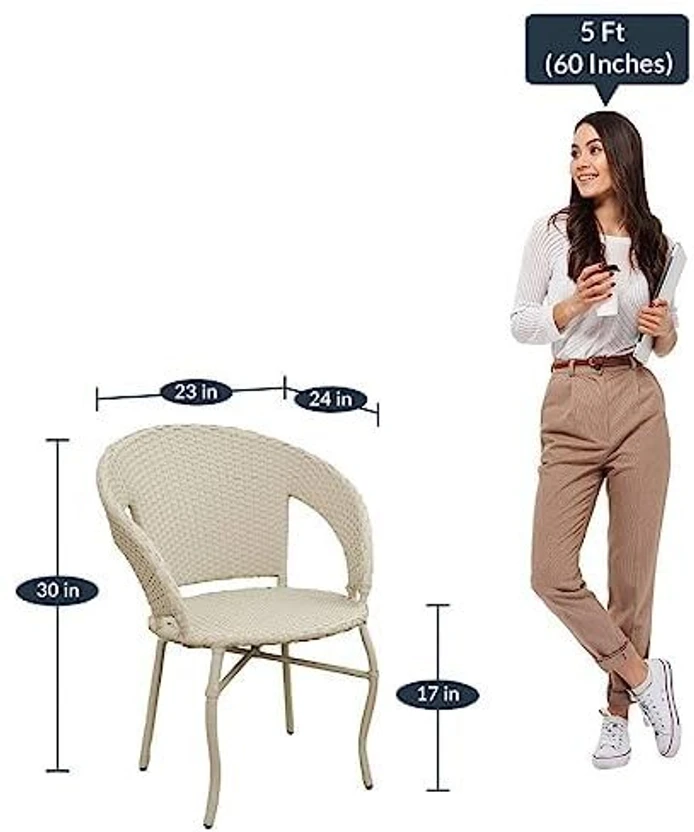 HOLYSOUL Metal Table & Chair Set (Finish Color - WHITE, DIY(Do-It...more