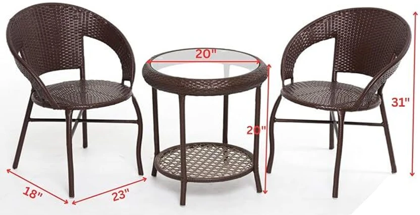 Loom and Leisure Plastic Table & Chair Set (Finish Color - Brown,...more