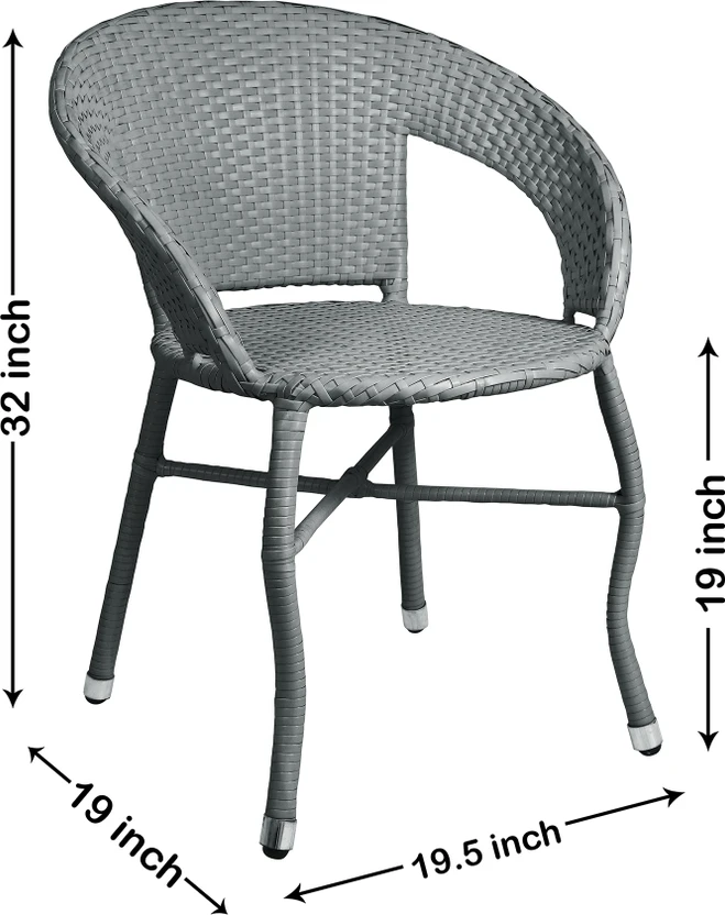 Flipkart Perfect Homes Cane Table & Chair Set (Finish Color - Gre...more