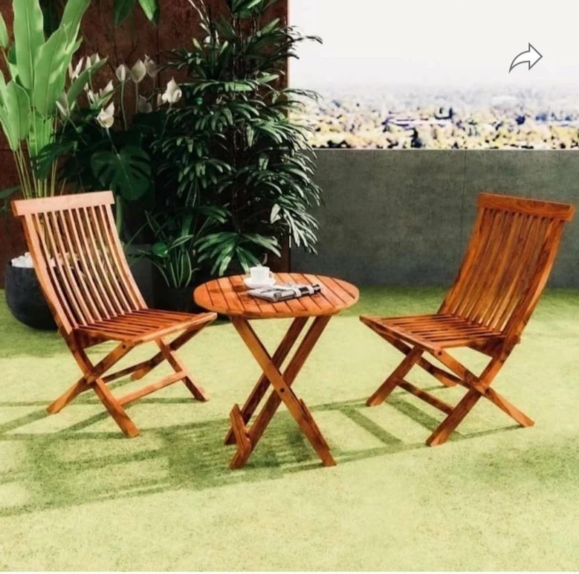 Nandrak Decor Solid Wood Table & Chair Set (Finish Color - Brown,...more