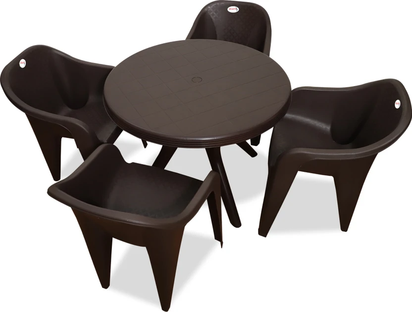 Outdoor Furniture ARLAVYA Plastic Table & Chair Set (Finish Color - Dark Brown, DIY...more