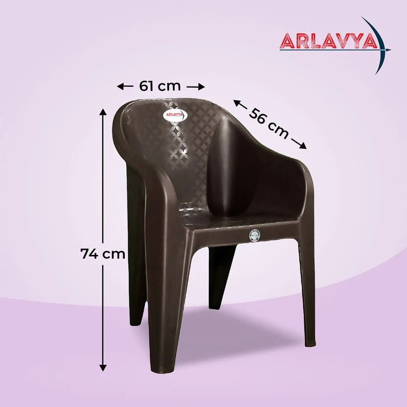 ARLAVYA Plastic Table & Chair Set (Finish Color - Dark Brown, DIY...more