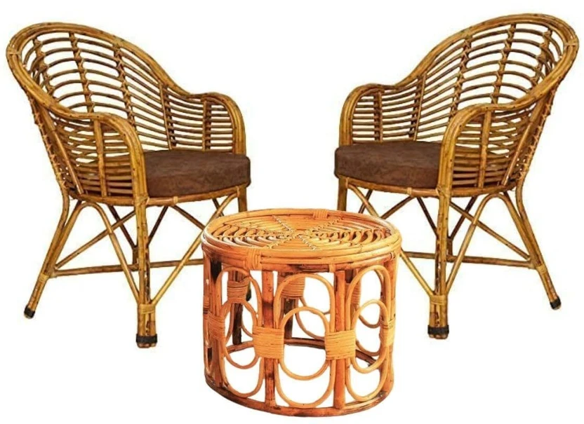 Outdoor Furniture Kane Karts Cane Table & Chair Set (Finish Color - Brown, Pre-asse...more