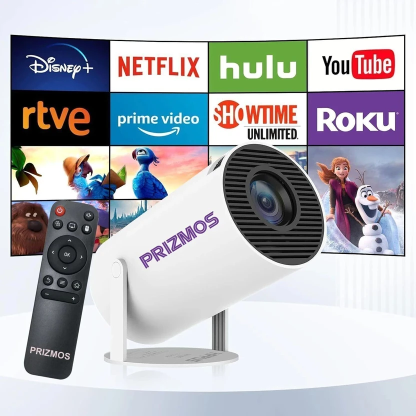 Prizmos HY300-PRO 1GB/8GB, 4K Support Android 11 Projector WiFi 6...more