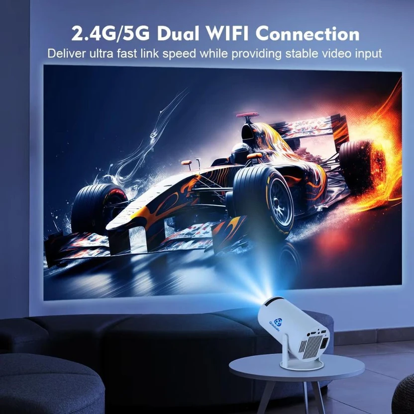 Grousale 4K HD 150" Android Projector Wifi Portable BT 180° Rotat...more