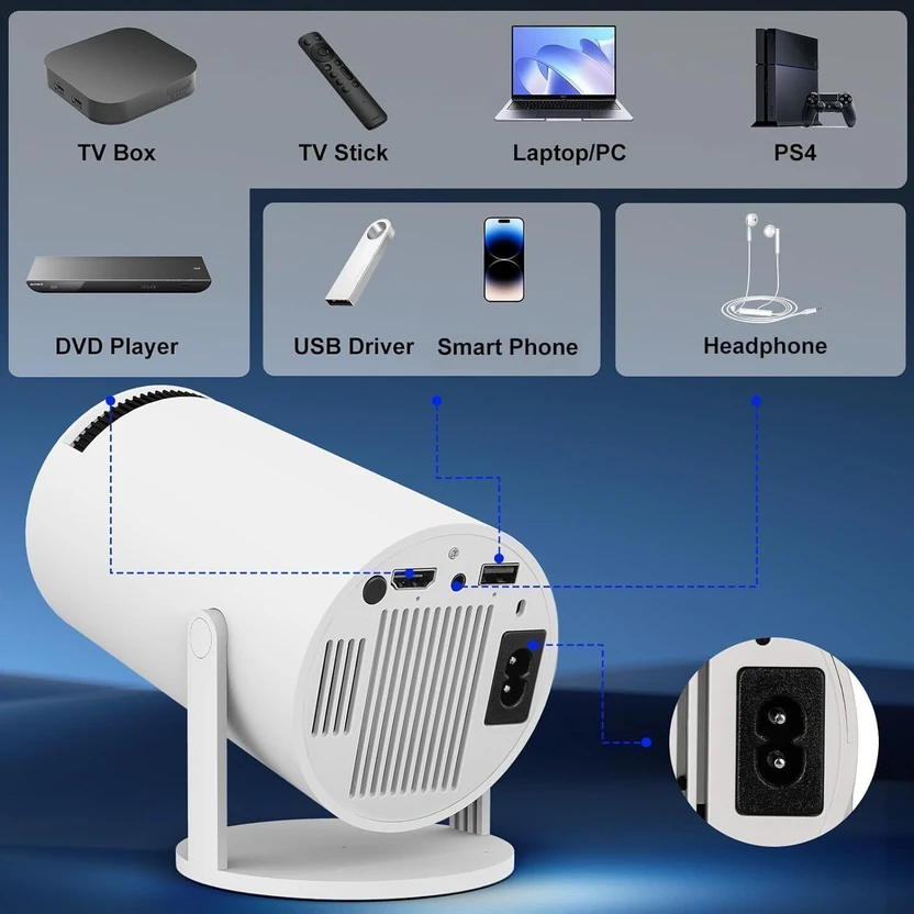 Steepify Portable Mini Projector, 4K 1080P Full HD Projector, (35...more