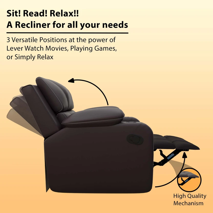 Flipkart Perfect Homes Leatherette Manual Recliner (Finish Color ...more