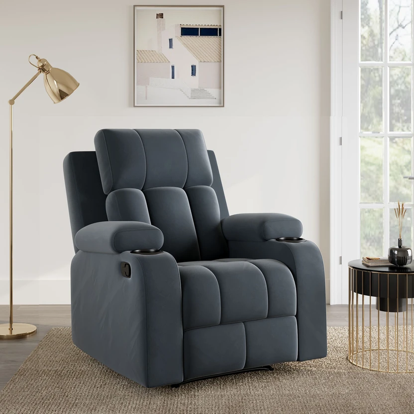 Recliners SNUZSPACE Fabric Manual Recliner (Finish Color - Grey, DIY(Do-It-...more