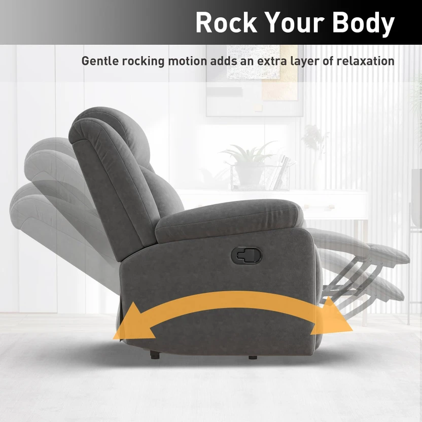 Friends Life Fabric Manual Recliner (Finish Color - Grey Gr, DIY(...more