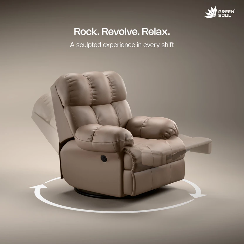 GREEN SOUL Shangri-la |R3 | Leatherette Powered Swivel & Rocker R...more