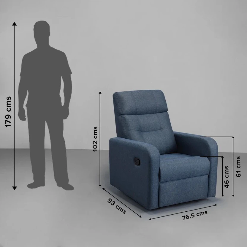 Sleepyhead RX3 Fabric Manual Recliner (Finish Color - Ocean Blue,...more