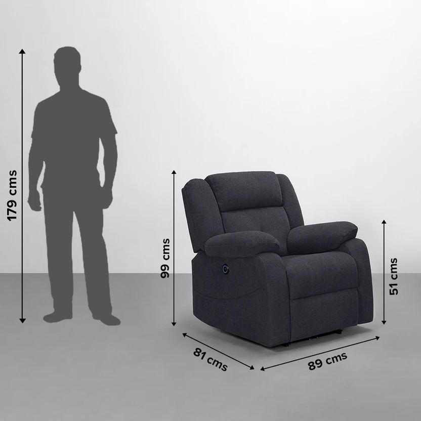 Sleepyhead Motorized Single Seater Recliner With USB Port & Side ...more