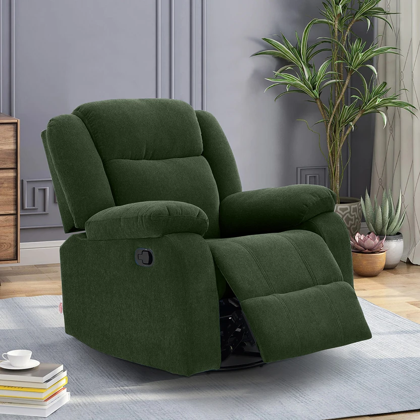 DUROFLEX Avalon Fabric Manual Swivel & Rocker Recliner (Finish Co...more