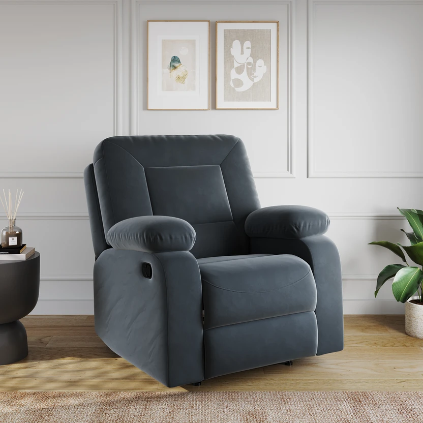 Atharv Homes Fabric Manual Recliner (Finish Color - Grey, DIY(Do-...more