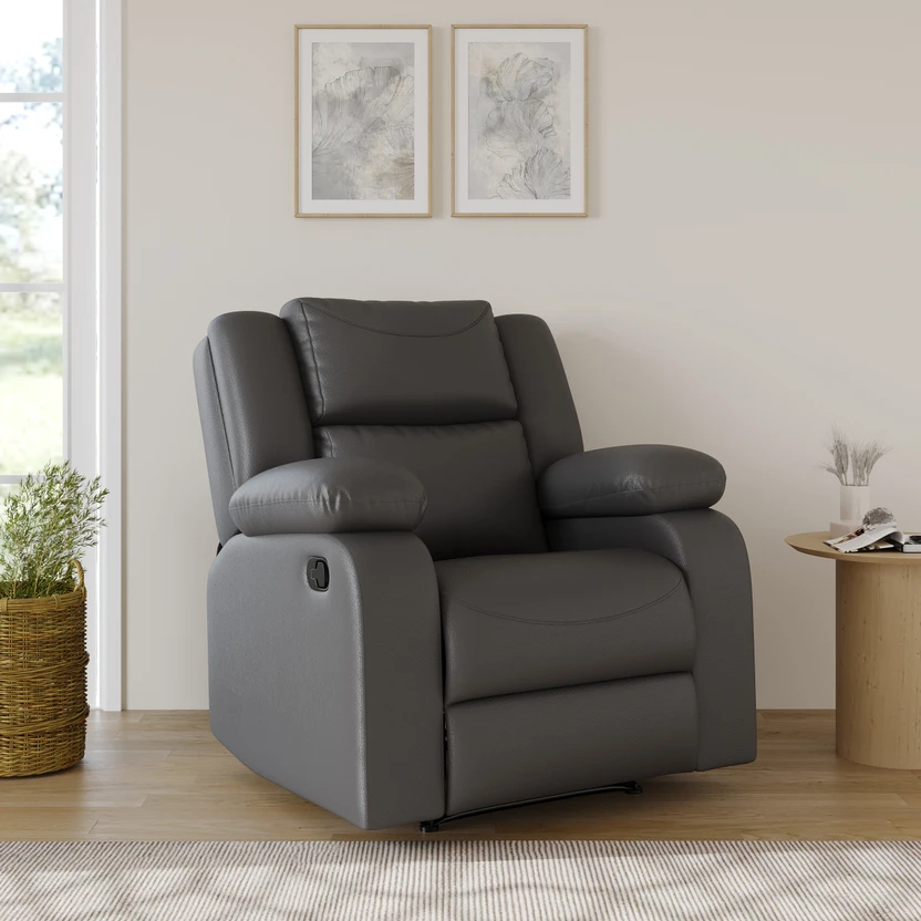 Atharv Homes Leatherette Manual Recliner (Finish Color - Grey, DI...more