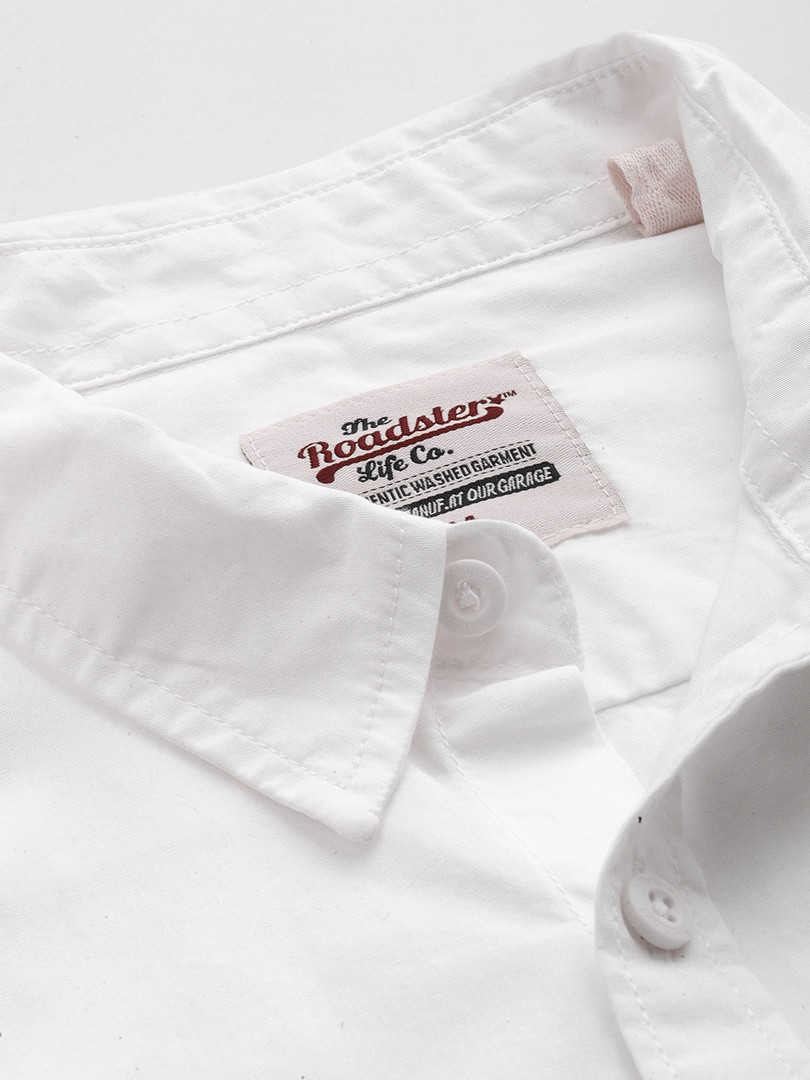 Roadster Men White Casual Shirt
