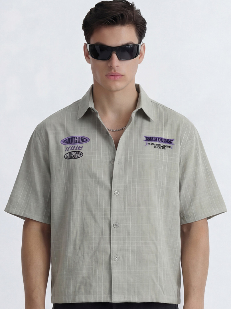 HIGHLANDER Men Boxy Checked Casual Shirt