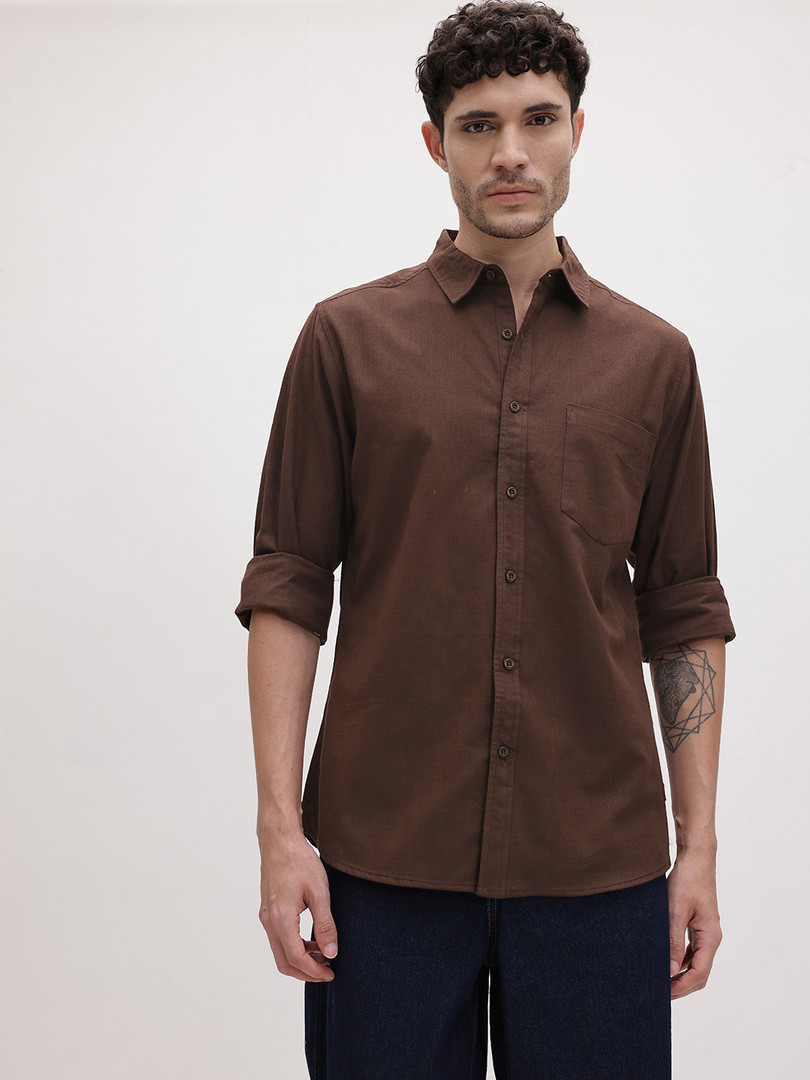 Roadster The Life Co. Spread Collar Pure Cotton Casual Shirt