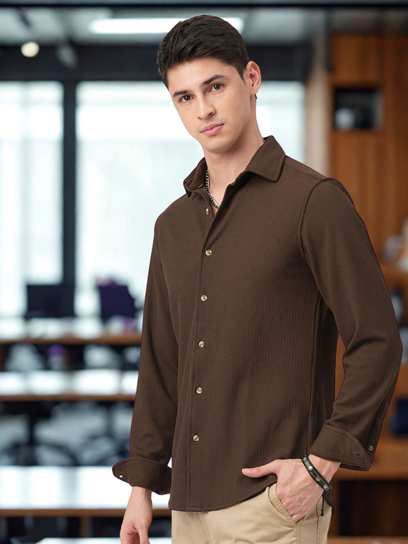 INDICLUB Spread Collar Long Sleeves Shirt