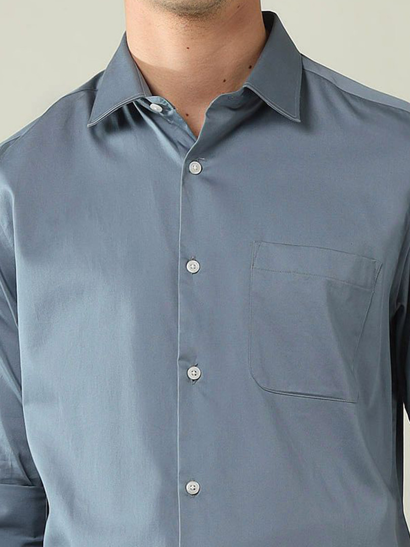 AD By Arvind Men Classic Satin Formal Shirt