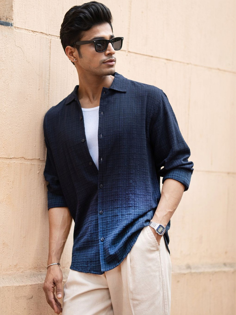 Powerlook Men Grid Tattersall Checks Printed Casual Shirt