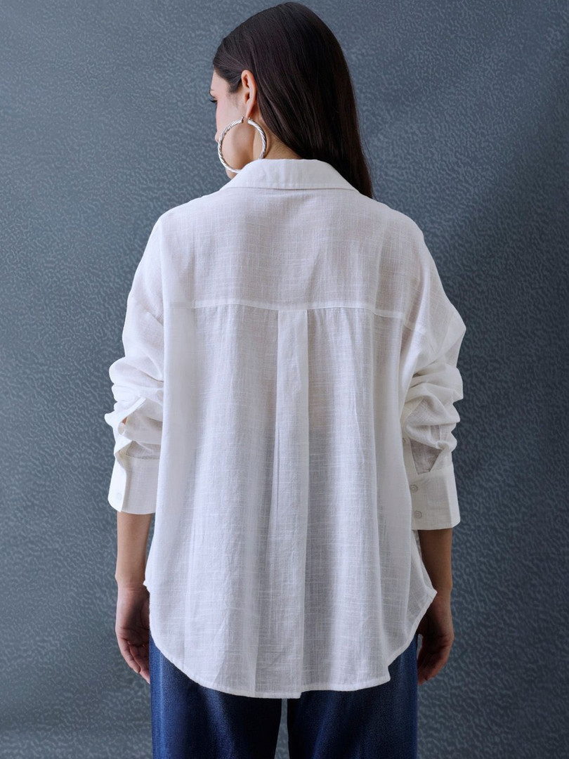 VOLTEDGE Women Oversized Cotton Casual Shirt